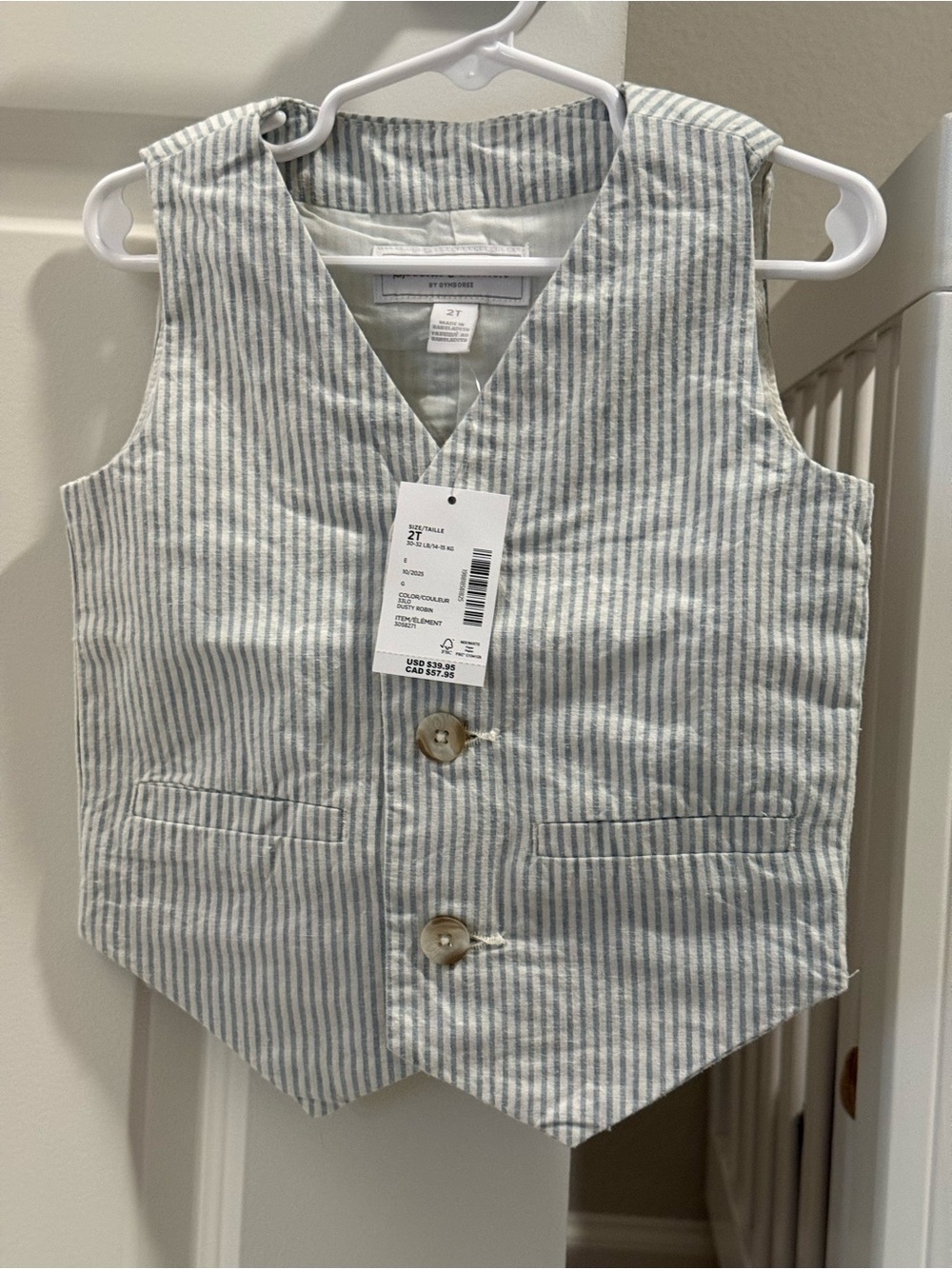 Gymboree Blue and White Striped Boys Vest